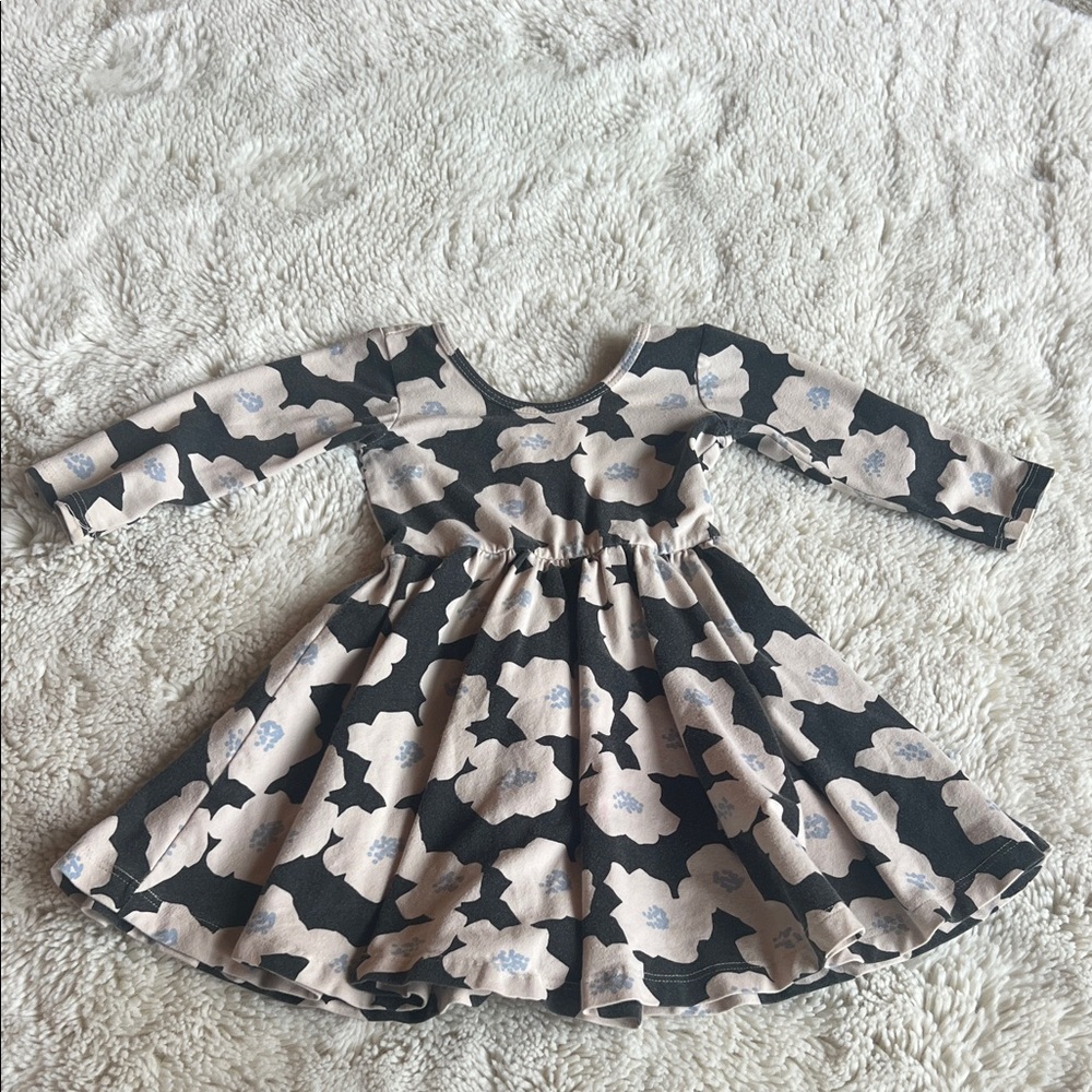 Charming Floral Long Sleeve Kids Dress